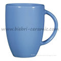 12oz blue color glazed logo printed ceramic coffee mugs